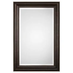 Unique Mirrors Dark Bronze With Antique Gold Highlights Rectangular Mirror, Bathroom, 24 X 36