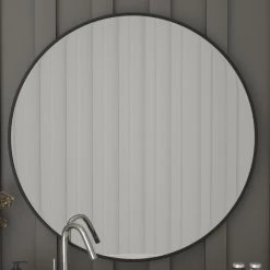 Merrick Lane Hanging Accent Mirror With Modern Metal Frame, Black, 36" Round -Laural Home Shop 29617f9602715cca 3257 w800 h800 b0 p0