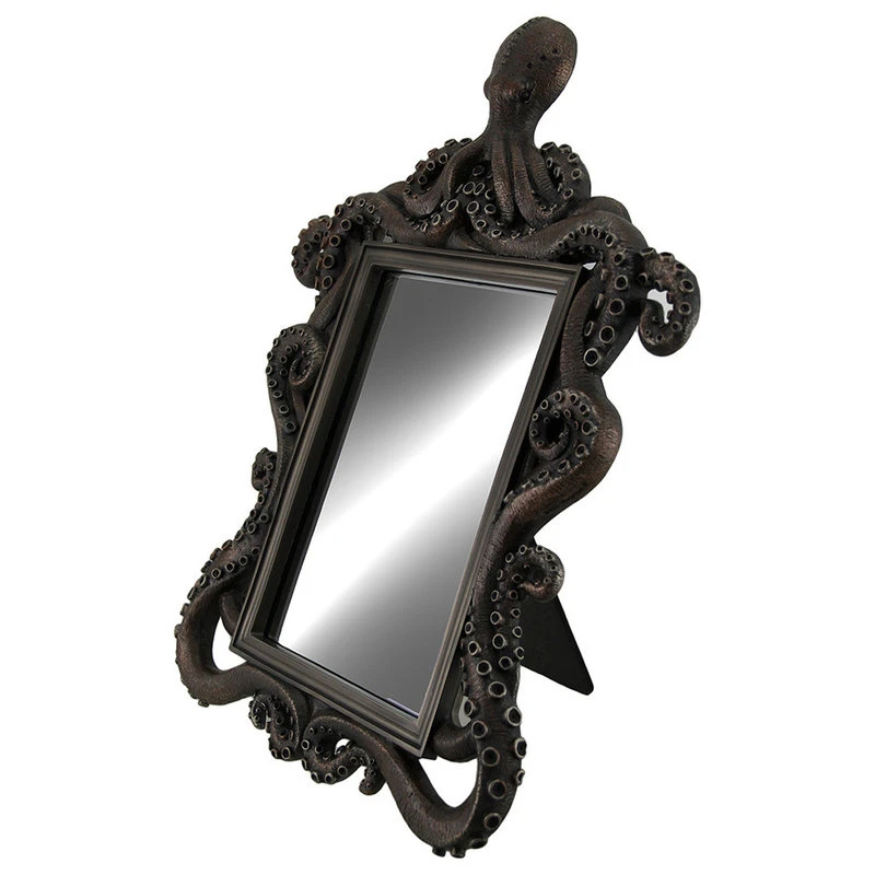 Veronese Design Coastal Reflections Decorative Octopus Framed Bronze Finish Table Mirror 4 Veronese Design Coastal Reflections Decorative Octopus Framed Bronze Finish Table Mirror - Image 2