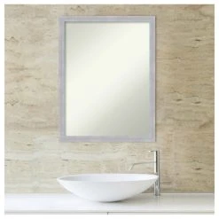Amanti Art Grace Brushed Nickel Narrow Non-Beveled Bathroom Wall Mirror - 20 X 26 In. 15 Amanti Art Grace Brushed Nickel Narrow Non-Beveled Bathroom Wall Mirror - 20 X 26 In. -Laural Home Shop 2ab1c45402bddc77 6188 w800 h800 b1 p0