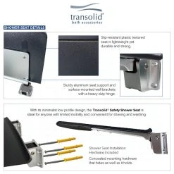 Transolid Studio Shower Seat, Black -Laural Home Shop 2b01eb780dfccafd 0010 w800 h800 b1 p0