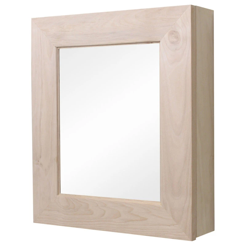 Fox Hollow Furnishings Wall Mount Mirrored Medicine Cabinet, Unfinished Flat Frame 3 Fox Hollow Furnishings Wall Mount Mirrored Medicine Cabinet, Unfinished Flat Frame