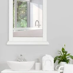 Uniek Helcomb Wood Framed Wall Mirror, White 20x28.75 -Laural Home Shop 2b51af2b0fb40fd2 7771 w800 h800 b0 p0