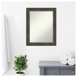Amanti Art Alta Rustic Char Non-Beveled Bathroom Wall Mirror - 22.5 X 28.5 In. 18 Amanti Art Alta Rustic Char Non-Beveled Bathroom Wall Mirror - 22.5 X 28.5 In. -Laural Home Shop 2b81ec0e02bddc78 6189 w800 h800 b1 p0