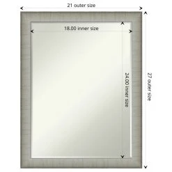 Amanti Art Elegant Brushed Pewter Narrow Petite Bevel Bathroom Wall Mirror 21 X 27 In. 14 Amanti Art Elegant Brushed Pewter Narrow Petite Bevel Bathroom Wall Mirror 21 X 27 In. -Laural Home Shop 2bb1546b03b7912b 7803 w800 h800 b1 p0
