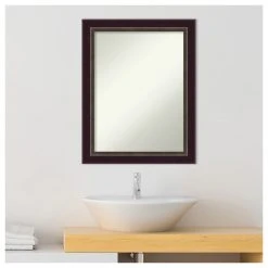 Amanti Art Signore Bronze Non-Beveled Wood Bathroom Wall Mirror - 22.25 X 28.25 In. -Laural Home Shop 2be15f1e02bdde05 6146 w800 h800 b1 p0