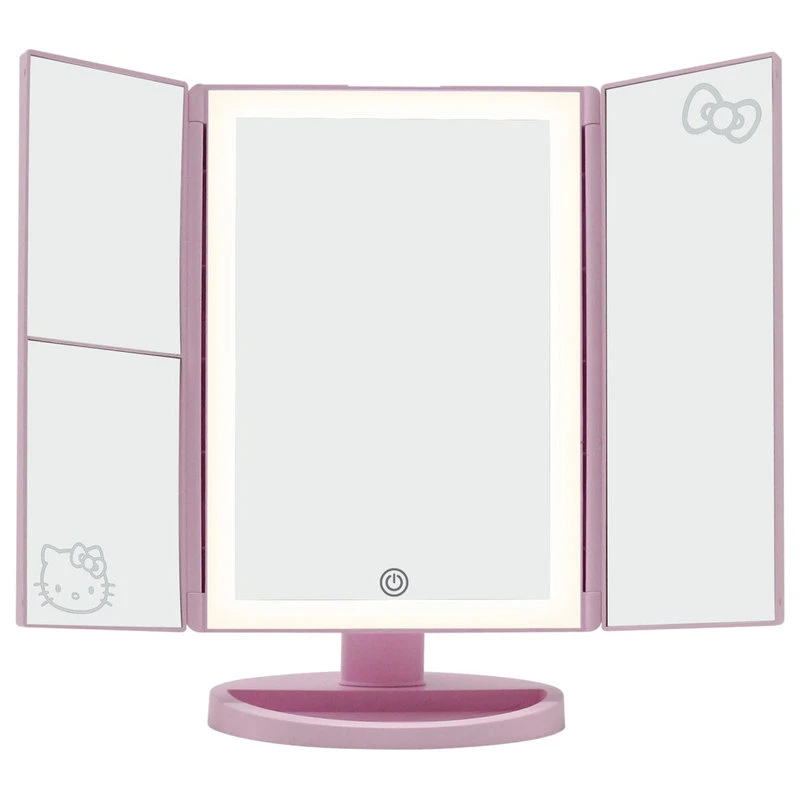 Impressions Vanity Company Hello Kitty Trifold LED Tri-Tone Makeup Mirror With Magnification, Pink 6 Impressions Vanity Company Hello Kitty Trifold LED Tri-Tone Makeup Mirror With Magnification, Pink - Image 4