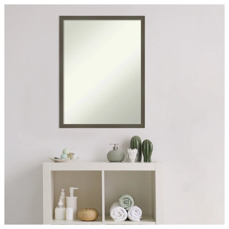 Amanti Art Svelte Clay Grey Non-Beveled Wood Bathroom Wall Mirror - 19.5 X 25.5 In. 8 Amanti Art Svelte Clay Grey Non-Beveled Wood Bathroom Wall Mirror - 19.5 X 25.5 In. - Image 6