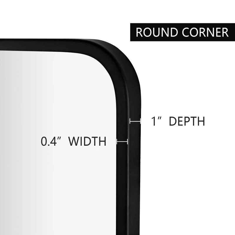 LEDEL Modern Rounded Rectangular Metal Framed Bathroom Vanity Mirror, 30"x40" 8 LEDEL Modern Rounded Rectangular Metal Framed Bathroom Vanity Mirror, 30"x40" - Image 6