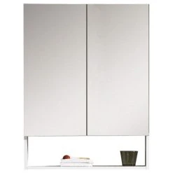 Fine Fixtures Greenpoint Mirrored Medicine Cabinet, White, 24"