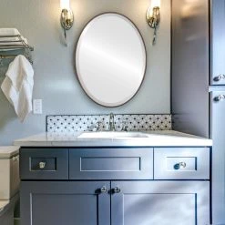 OVALCREST By The Oval And Round Mirror Store Medina Framed Oval Mirror, Rubbed Bronze, 17"x21" -Laural Home Shop 2ce1f67400903e9f 1336 w800 h800 b0 p0