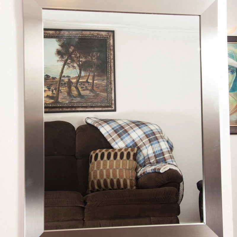 Brandt Works Home Decorative Modern Silver Wall Mirror, 32"x36" 4 Brandt Works Home Decorative Modern Silver Wall Mirror, 32"x36" - Image 2