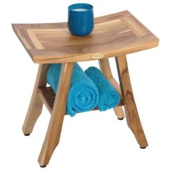 Ecodecors Satori Eastern Style Earthyteak Shower Bench, 18", With Shelf -Laural Home Shop 2d6118f108112ba1 8248 w800 h800 b1 p0