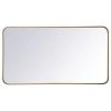 Elegant Furniture & Lighting Elegant Decor Evermore 22x40" Soft Corner Metal Rectangular Mirror In Brass