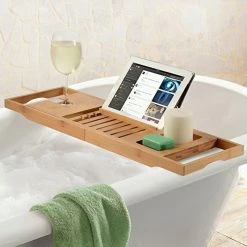 Bambusi By Belmint 100% Bamboo Bathtub Caddy With Extendable Sides 11 Bambusi By Belmint 100% Bamboo Bathtub Caddy With Extendable Sides -Laural Home Shop 2da13b1c0b29a2d8 4438 w800 h800 b0 p0