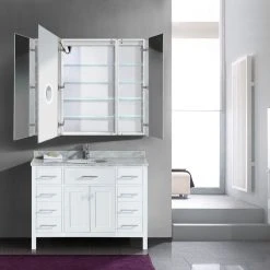 Krugg Reflections USA 48x42 Recessed Or Surface Mount Medicine Cabinet 12 Shelves, LED, Llr 9 Krugg Reflections USA 48x42 Recessed Or Surface Mount Medicine Cabinet 12 Shelves, LED, Llr -Laural Home Shop 2db15a32014e1f74 5368 w800 h800 b0 p0