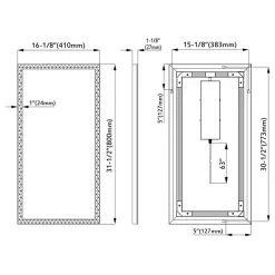 Dowell K&B Supplies Richter LED Mirror, White, 16"wx32"hx1"d -Laural Home Shop 2df1d96c007a00e3 8699 w800 h800 b1 p0