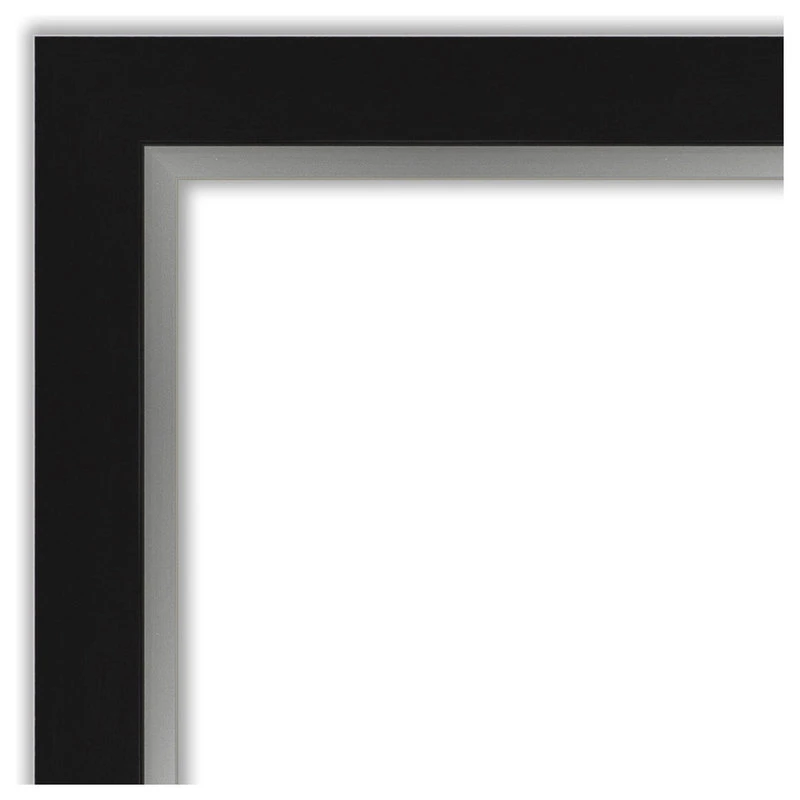 Amanti Art Eva Black Silver Beveled Bathroom Wall Mirror - 33.5 X 27.5 In. 6 Amanti Art Eva Black Silver Beveled Bathroom Wall Mirror - 33.5 X 27.5 In. - Image 4