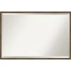 Amanti Art Lucie Light Bronze Beveled Wood Bathroom Wall Mirror - 37 X 25 In.