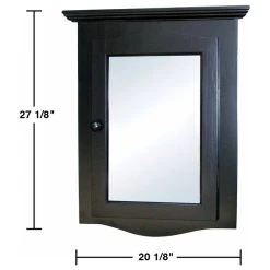 Renovators Supply Manufacturing Black Bathroom Wall Mount Corner Medicine Cabinet Solid Wood Recessed Mirror -Laural Home Shop 2e7167c50a1d8122 0433 w800 h800 b1 p0