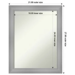 Amanti Art Flair Polished Nickel Non-Beveled Bathroom Wall Mirror - 22 X 28 In. -Laural Home Shop 2ea1260702bddddc 6189 w800 h800 b1 p0