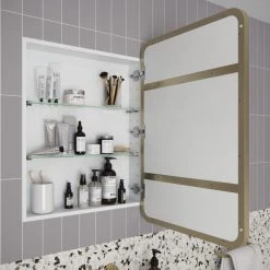 Glass Warehouse Medicine Cabinets, Satin Brass -Laural Home Shop 2ed1a7970320b090 0331 w800 h800 b0 p0