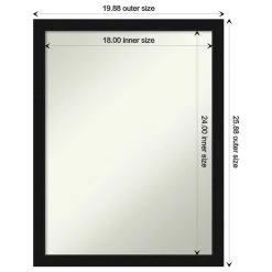 Amanti Art Avon Black Narrow Non-Beveled Bathroom Wall Mirror - 20 X 26 In. -Laural Home Shop 2ee1404c02bddc9b 6144 w800 h800 b1 p0