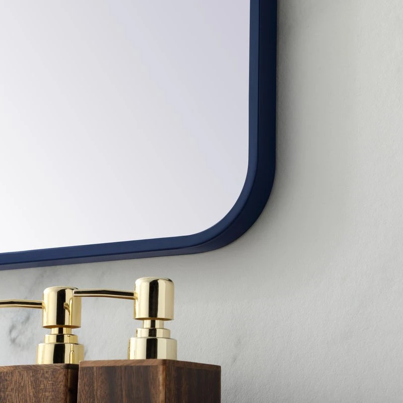 Elegant Furniture & Lighting Ellis Soft Corner Metal Rectangular Mirror, Blue, 27"x36" 7 Elegant Furniture & Lighting Ellis Soft Corner Metal Rectangular Mirror, Blue, 27"x36" - Image 5