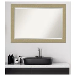 Amanti Art Mosaic Gold Beveled Bathroom Wall Mirror - 40.25 X 28.25 In. -Laural Home Shop 2f31a8850d1d1b31 5326 w800 h800 b1 p0