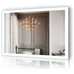 Kiva Rhyme 48"X36" Horizontal Wall Mounted LED Backlit Mirror, Bathroom Light Makeup Mirror