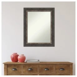 Amanti Art Bark Rustic Char Non-Beveled Bathroom Wall Mirror - 23 X 29 In. -Laural Home Shop 2ff19e7402bddc59 6186 w800 h800 b1 p0