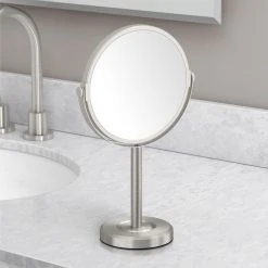 Gatco Fine Bathware Latitude II Table Vanity Mirror, Satin Nickel -Laural Home Shop 304137090f6a042d 4101 w800 h800 b0 p0