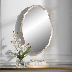FIND Lightly Antiqued, Metallic Gold Leaf 19.89x30 Mirror -Laural Home Shop 30a126810244bb08 6854 w800 h800 b0 p0