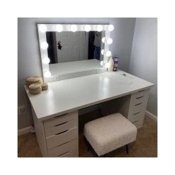 HomeRoots Furniture Glam Style Lighted USB Vanity Mirror -Laural Home Shop 30a1b73601fa2761 3345 w800 h800 b0 p0
