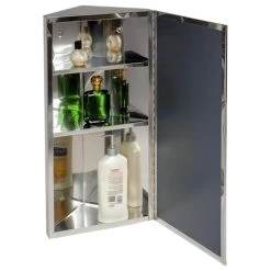 Renovators Supply Manufacturing Corner Wall Mount Medicine Cabinet Stainless Steel With Mirror Door 23.6 X 11.8" -Laural Home Shop 30c14604039f1da1 4008 w800 h800 b1 p0