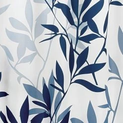 IDesign Leaves Fabric Shower Curtain, 72"x72", Navy And White -Laural Home Shop 30c190510beb18c3 9799 w800 h800 b0 p0