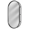 Head West, Inc. Black Metal Framed Oval Vanity Wall Mirror With Shelves - 15" X 30" 1 Head West, Inc. Black Metal Framed Oval Vanity Wall Mirror With Shelves - 15" X 30" -Laural Home Shop 30c1a8fb029e0d9b 0750 w800 h800 b1 p0