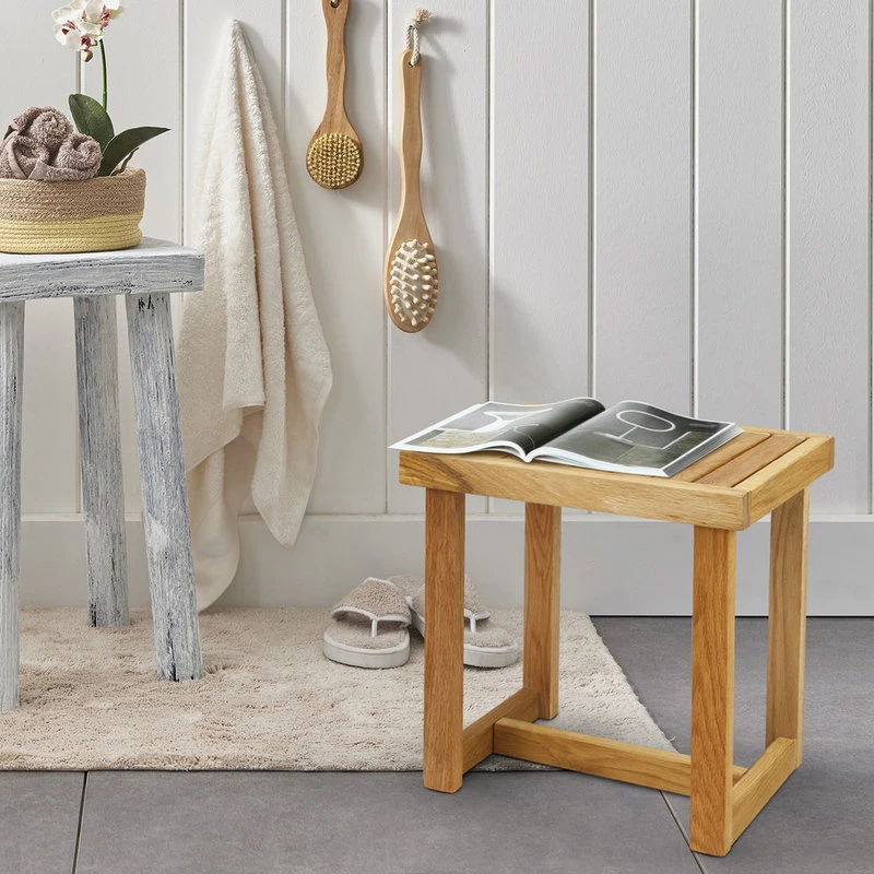 Casual Home 18" Shower Bench With Solid American White Oak 4 Casual Home 18" Shower Bench With Solid American White Oak - Image 2