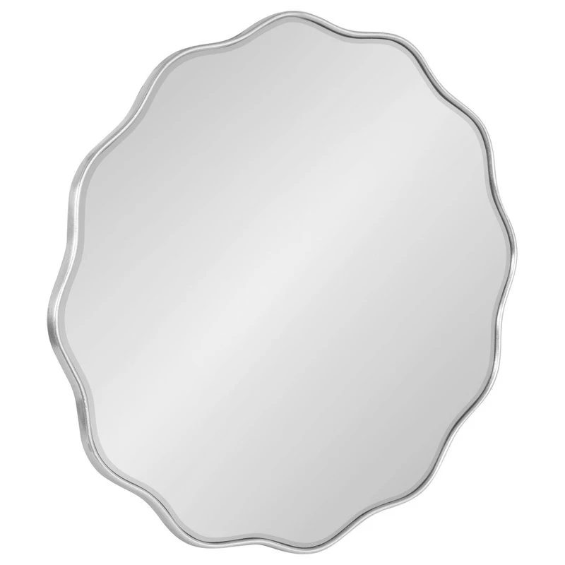 Uniek Viona Round Scalloped Mirror, Silver 26" Diameter 3 Uniek Viona Round Scalloped Mirror, Silver 26" Diameter