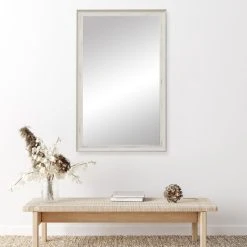 FrameMyMirror Warren White Framed Mirror, 20" X 36" 20 FrameMyMirror Warren White Framed Mirror, 20" X 36" -Laural Home Shop 31c1901b03ebbb79 3572 w800 h800 b0 p0