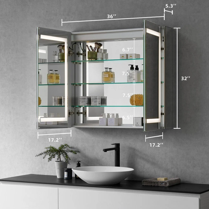 Altair Bojano Frameless Surface-Mount/Recessed LED Lighted Bathroom Medicine Cabinet, 3 4 Altair Bojano Frameless Surface-Mount/Recessed LED Lighted Bathroom Medicine Cabinet, 3 - Image 2