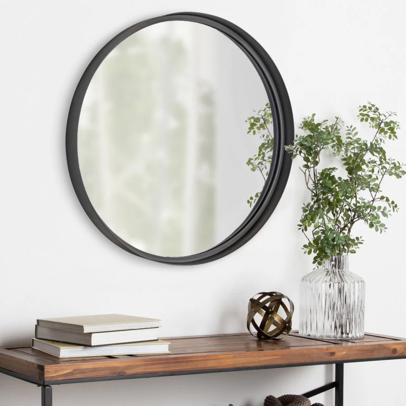 Uniek Armenta Round Framed Wall Mirror, Gray 22 Diameter 6 Uniek Armenta Round Framed Wall Mirror, Gray 22 Diameter - Image 4
