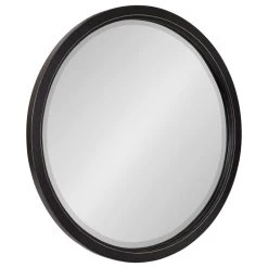 Uniek Hogan Round Framed Wall Mirror, Black 24 Diameter
