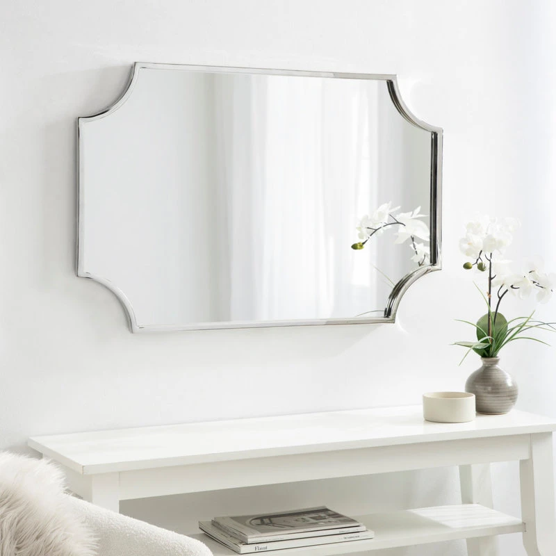 Uniek Rowla Scalloped Wall Mirror, Silver 24x36 8 Uniek Rowla Scalloped Wall Mirror, Silver 24x36 - Image 6