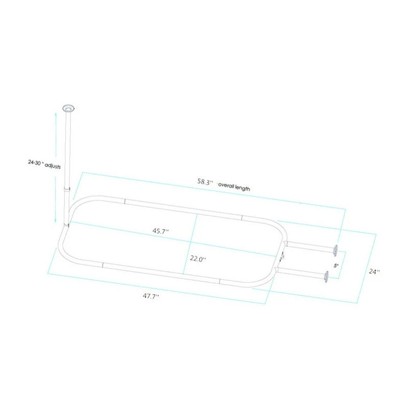 Dillon And Daria's Designs LLC Hoop Shower Rod For Clawfoot Tub, Black 7 Dillon And Daria's Designs LLC Hoop Shower Rod For Clawfoot Tub, Black - Image 5