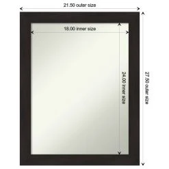 Amanti Art Furniture Espresso Narrow Non-Beveled Bathroom Wall Mirror - 21.5 X 27.5 In. 14 Amanti Art Furniture Espresso Narrow Non-Beveled Bathroom Wall Mirror - 21.5 X 27.5 In. -Laural Home Shop 331119bc02bdddf6 6188 w800 h800 b1 p0