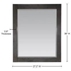Altair Maribella Rectangular Bathroom Wood Framed Wall Mirror, Black, 28" -Laural Home Shop 3341227d0244a2eb 5454 w800 h800 b1 p0