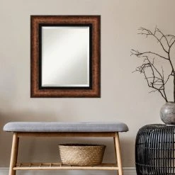 Amanti Art Vogue Bronze Beveled Bathroom Wall Mirror - 22.5 X 26.5 In. -Laural Home Shop 33c1242e034463d0 6899 w800 h800 b0 p0