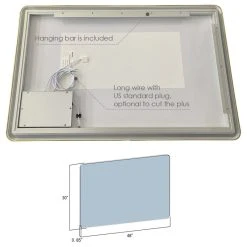 Altair Viaggi Rectangle Framed Bathroom/Vanity LED Wall Mirror, Brushed Gold, 48" -Laural Home Shop 33c1f4b8028610dc 8083 w800 h800 b1 p0