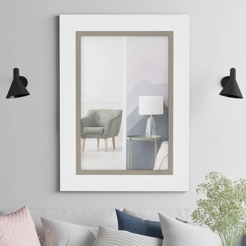 Hitchcock Butterfield Kiilto White And Silver Mirror, 28.5"x38.5" 4 Hitchcock Butterfield Kiilto White And Silver Mirror, 28.5"x38.5" - Image 2